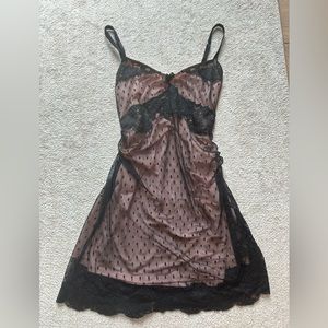 Lace baby doll mini dress